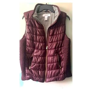 Plum colored puff vest
